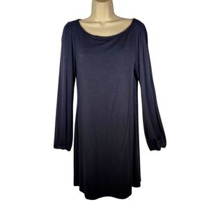 Tart‎ Dress Sheath Short Long Peasant Sleeve Flowy Lightweight Black Classic M